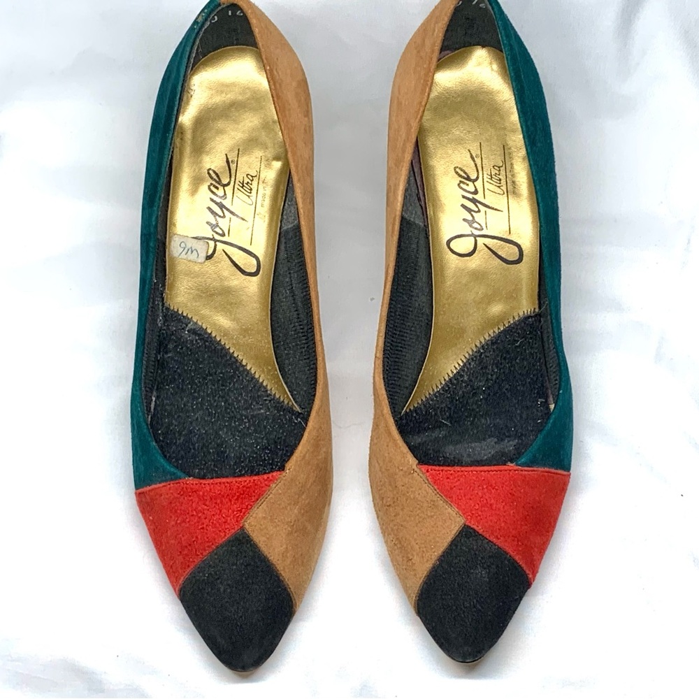 1980s Faux Suede Stiletto Pumps - Picture 6 of 7